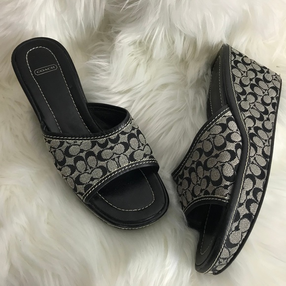 Coach Shoes - Coach Signature Connie Black Wedge Platform Shoe